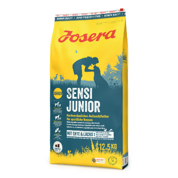 Josera SensiJunior complete dry dog food for active pups or young dogs with sensitive digestion Josera SensiJunior complete dry dog food for active pups or young dogs with sensitive digestion