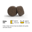 Josera All Sizes Adult Lamb & Rice gluten free lighter complete food for small medium and large dogs showing kibble sizes