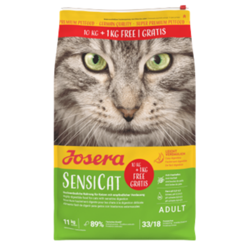 Josera SensiCat complete cat food highly digestible for sensitive cats 10kg + 1kg promotional bag