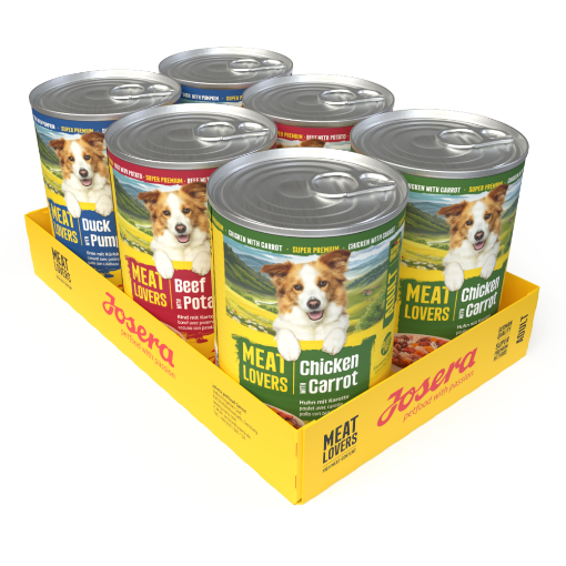 Josera Meat Lovers Menu Multipack grain free complete wet food for adult dogs 6x400g variety pack